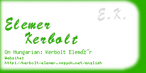 elemer kerbolt business card